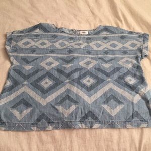 Patterned chambray summer top